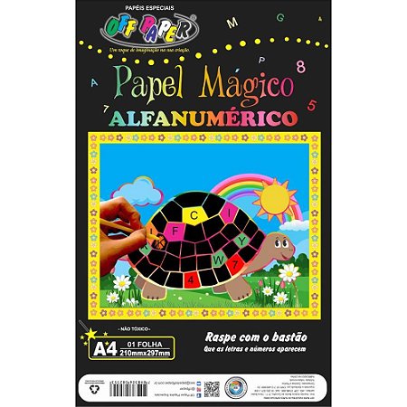 Papel A4 Color Magico Alfanumerico C/BASTAO