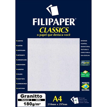 Papel A4 Granito Natural 180G.