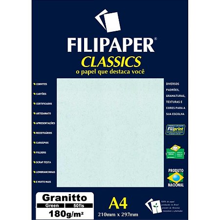 Papel A4 Granito Verde 180G.