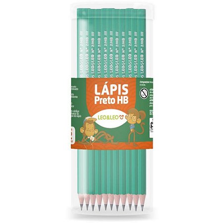 Lapis Preto Sextavado Leo e Leo Verde HB