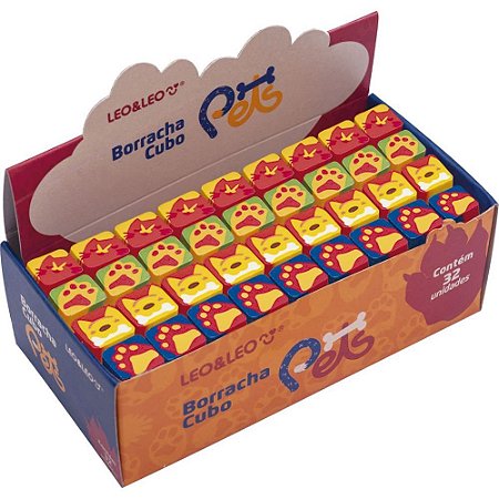 Borracha Decorada PETS Cubo Decorado 4CORES