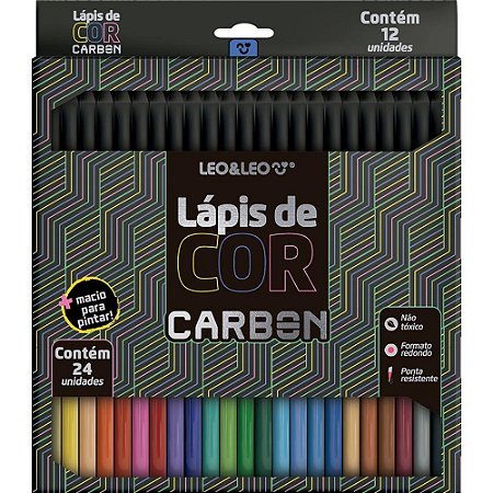 Lapis de COR Redondo Carbon Line 24 Cores PCTE C/6 - Leonora