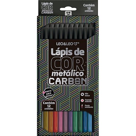 Lapis de COR Redondo Carbon Line 12CORES Metalicas PCTE C/06 - Leonora