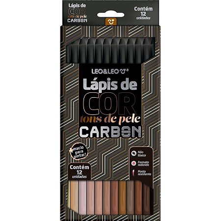 Lapis de COR Redondo Carbon Line 12COR.TONS de Pele PCTE C/6