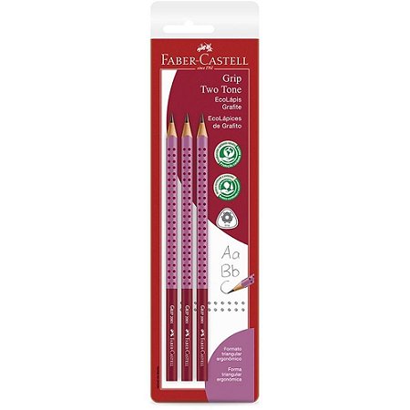 Lapis Preto Triangular GRIP 2001 TWO Tone Rosa