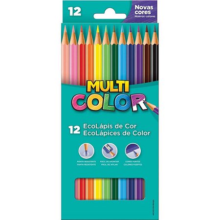 Lapis de COR Sextavado Multicolor Super ECO 12 Cores