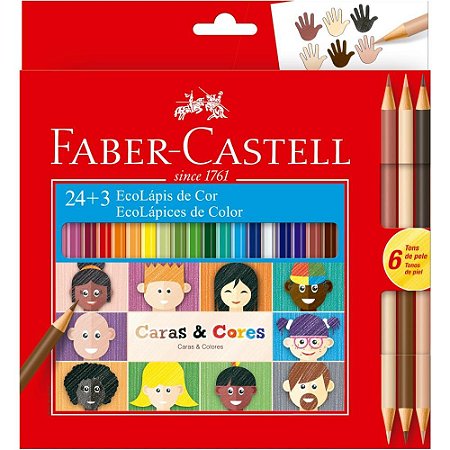 Lapis de COR Sextavado Caras e Cores 24CORES