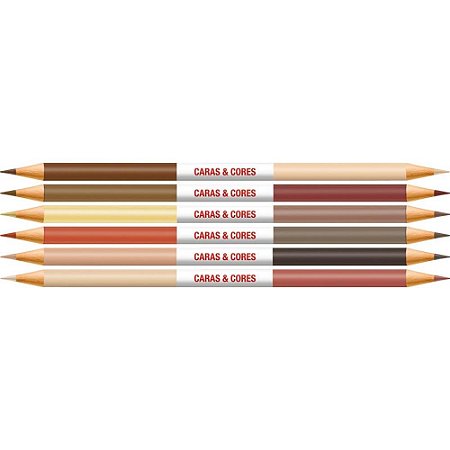 Lapis de COR Redondo Caras e Cores Bicolor 12CORES