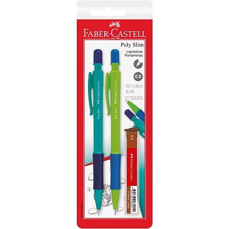 Lapiseira 0.7MM POLY SLIM AZUL/VERDE C/GRAFITE