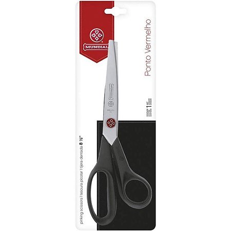 Tesoura Artesanal Picotar Ponto Vermelho 8 Poleg
