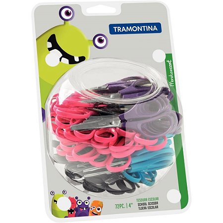 Tesoura Escolar Supercort Monster 10CM Color