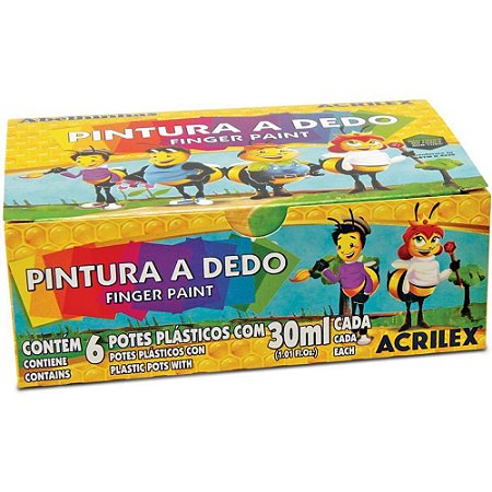 Tinta Pintura a Dedo 06 Cores 30ML.