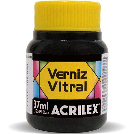 Verniz Vitral Preto 37ML.ACRILEX - PCTE C/6