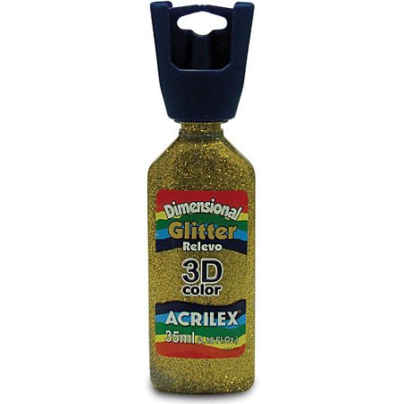 Tinta Relevo Dimensional Glitter Ouro 35ML