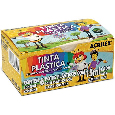 Tinta Plastica 06 Cores 15ML