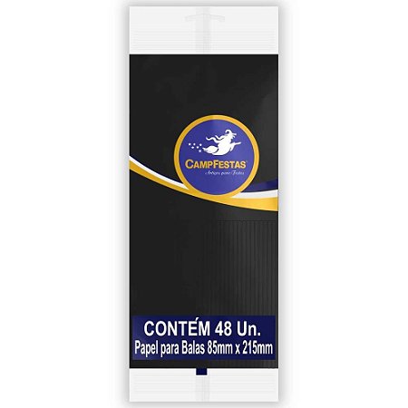 Papel para Bala Preto 90X220MM 1 Franja 48F