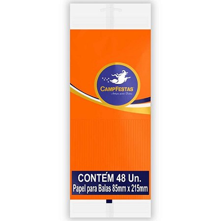 Papel para Bala Laranja 90X220MM 1 Franja 48F
