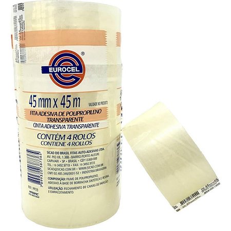 Fita para Empacotamento PP 33 45MMX45M Transparente