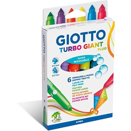 Caneta Hidrografica Jumbo Giotto Turbo Giant Fluor 6COR.