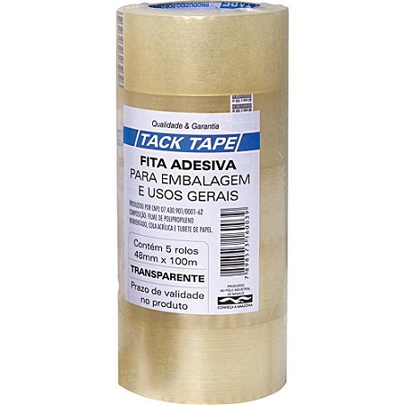 Fita para Empacotamento TACK Tape PP 48X100M Transpare (17890676626624)