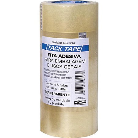 Fita para Empacotamento TACK Tape PP 48X100M Transpare