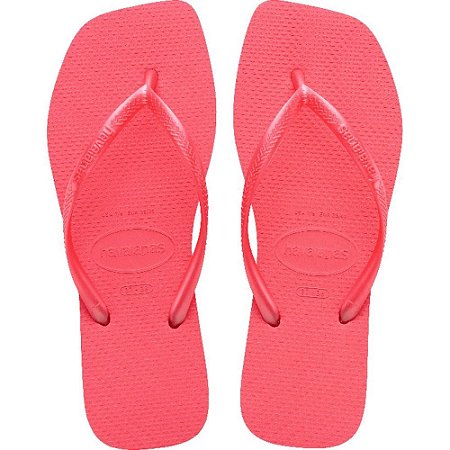 Chinelo Havaianas Feminino SLIM Square 39/0 Coral Tropica PAR