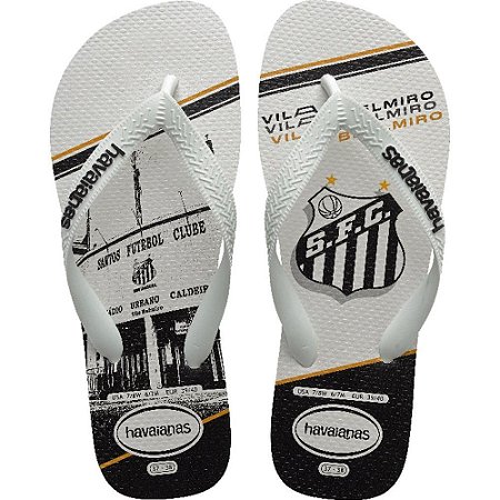 Chinelo Havaianas Licenciado TOP Santos 37/8 Branco PAR