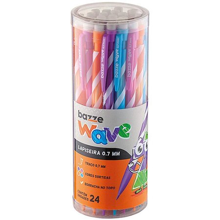 Lapiseira 0.7MM Bazze Wave 4CORES C/GRAFITE