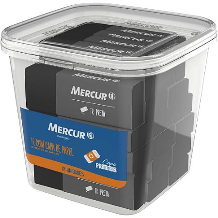 Borracha Colorida TR Preta C/CAPA Papel (7896342402434)