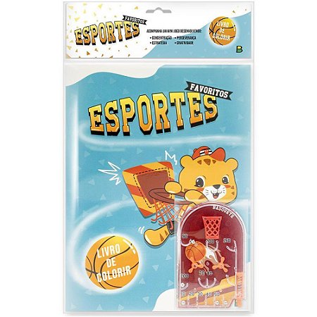 Livro Infantil Colorir Esportes Favoritos C/MINI Jogo