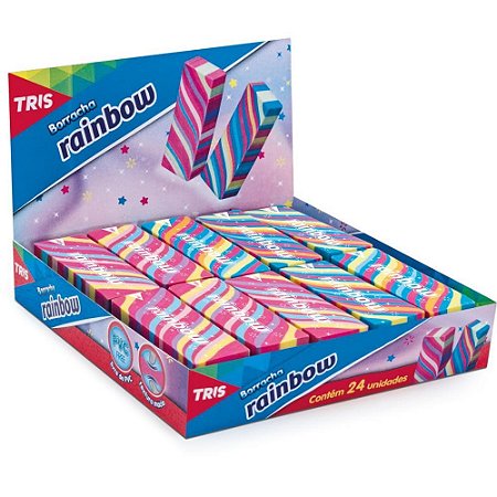 Borracha Colorida TRIS Rainbow Sortidas