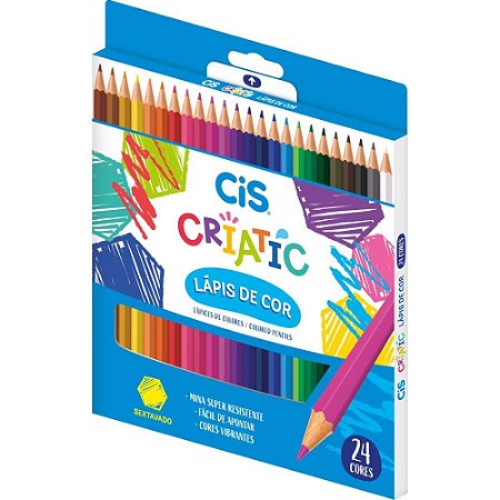 Lapis de COR Sextavado CIS Criatic 24 Cores