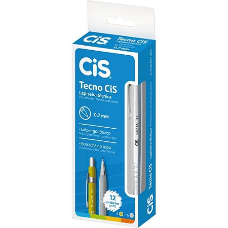 Lapiseira 0.7MM Tecno CIS 6OURO e 6PRATA