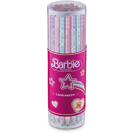 Lapis Preto Redondo Decorado Barbie THE Movie TRIS 4 MOD.S