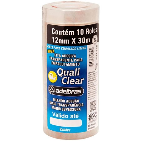 Fita Adesiva Polisil 12MMX30M.TRANSP.PEQ