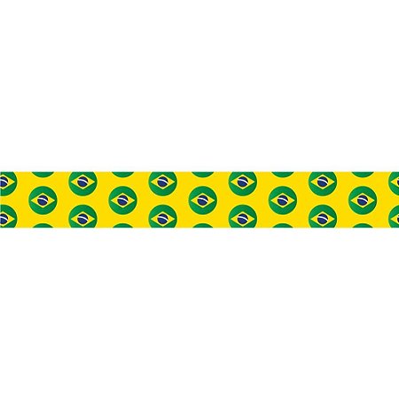 Fita Cetim Copa do Mundo 15MM 10M. Bandeiras Brasil AM