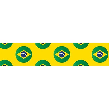 Fita Cetim Copa do Mundo 22MM 10M. Bandeiras Brasil AM