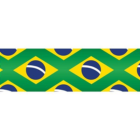 Fita Cetim Copa do Mundo 38MM 10M. Bandeiras Brasil VD