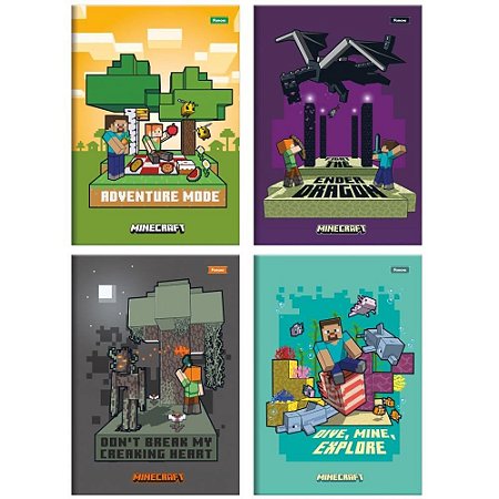 Caderno Brochurao Capa Dura Minecraft 80FLS PCT.C/05