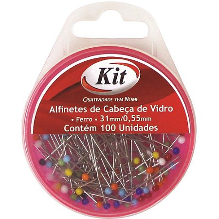 Alfinete Costura Cabeca de Vidro 31MMX0.55MM BL.C/100