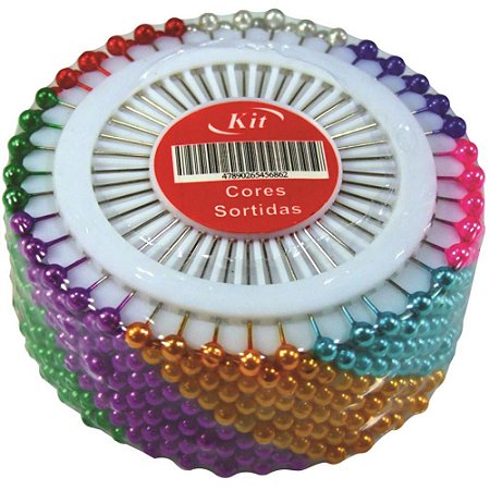 Alfinete Costura KIT Cabeca Colorida Disco PCT.C/12