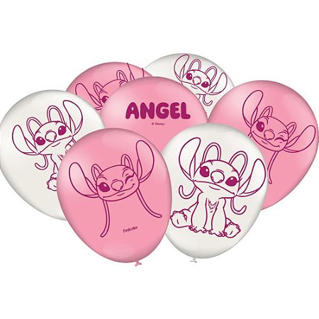 Balao Decorado N.09 STITCH ANGEL Rosa PCT.C/25