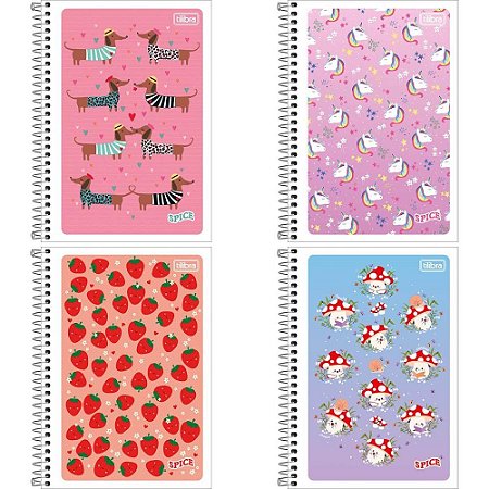 Caderno Espiral 1/4 Flexivel Spice Feminino 80 Folhas PCT.C/06