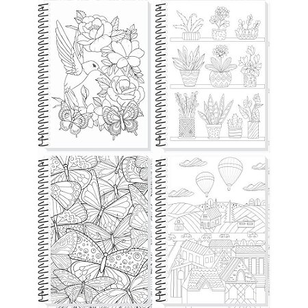 Caderno 10X1 Capa Dura Sua ARTE P/COLORIR 160F PCT.C/04