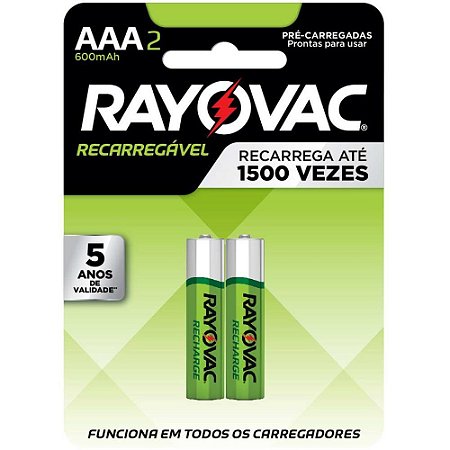 Pilha Recarregavel Palito AAA 600MAH ECO RAY