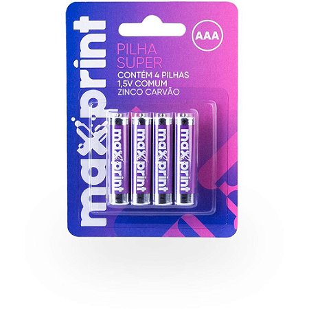Pilha Zinco MAX AA PEQ 1,5V
