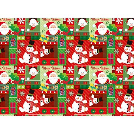 Papel Presente Natal 66X96CM Mono Sortido PCT.C/25