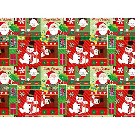 Papel Presente Natal 66X96CM Mono Sortido PCT.C/25