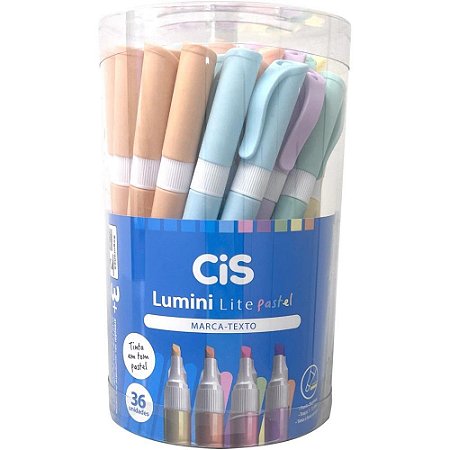 Caneta Marca Texto CIS Lumini Lite Cores Pastel(s CX.C/36