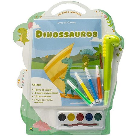 Livro Infantil Colorir Dinossauro KIT C/07 Peças 16PG